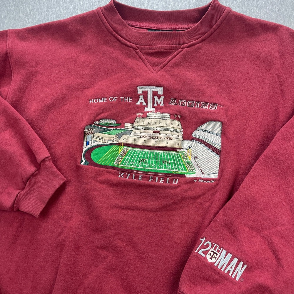 VTG Texas A&M Aggies Sweatshirt Mens XL Maroon Kyle Field Brumlik Crewneck 90s